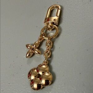 LV Gold Floral Keychain Charm